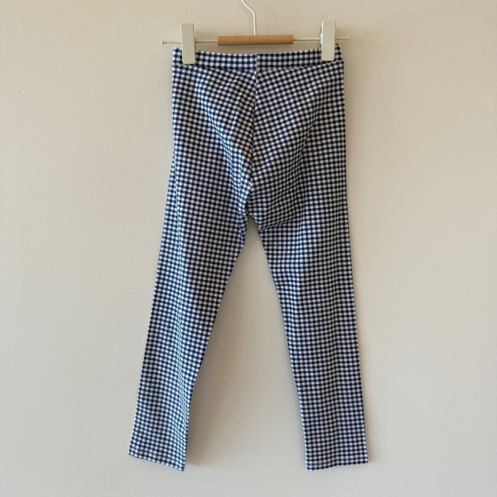 NWT Zara Girls Blue Gingham Leggings Size 6 Cotton Stretch - Picture 3 of 4
